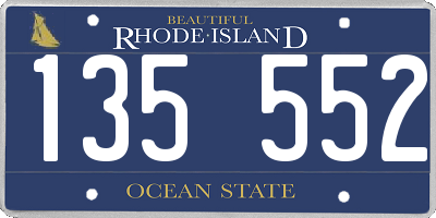 RI license plate 135552