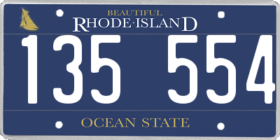 RI license plate 135554