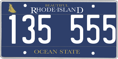 RI license plate 135555