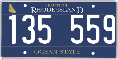 RI license plate 135559