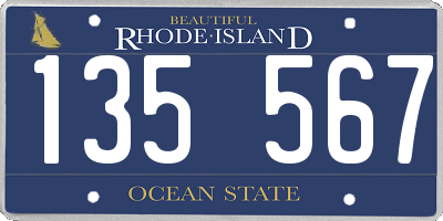 RI license plate 135567