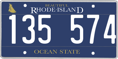RI license plate 135574