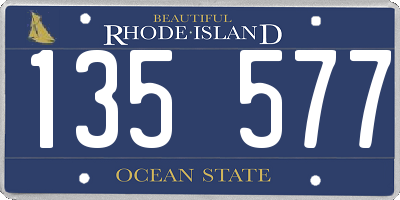 RI license plate 135577