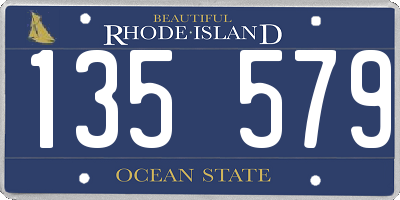 RI license plate 135579