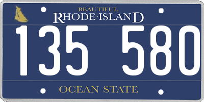 RI license plate 135580