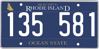 RI license plate 135581