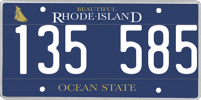 RI license plate 135585