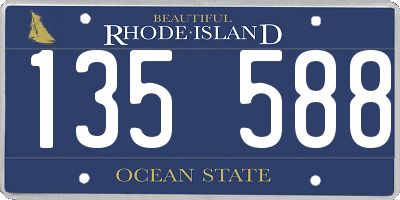 RI license plate 135588