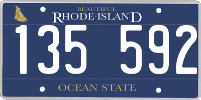 RI license plate 135592