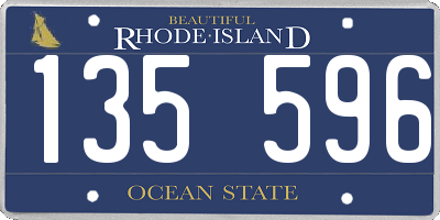 RI license plate 135596