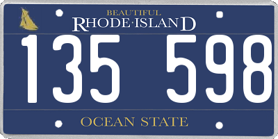 RI license plate 135598
