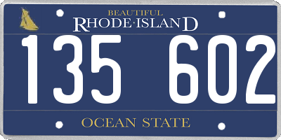 RI license plate 135602