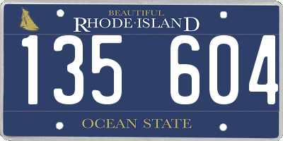 RI license plate 135604