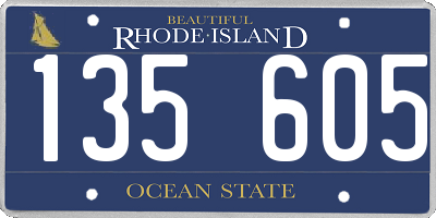 RI license plate 135605