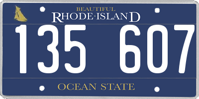 RI license plate 135607