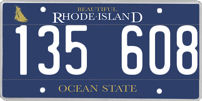 RI license plate 135608