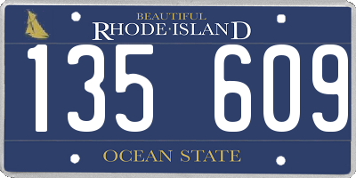 RI license plate 135609