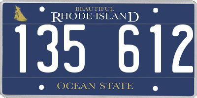 RI license plate 135612