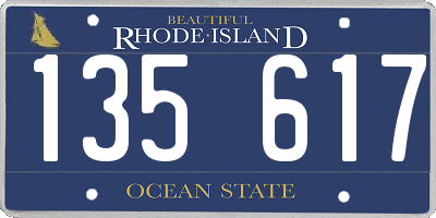 RI license plate 135617
