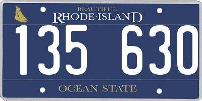 RI license plate 135630