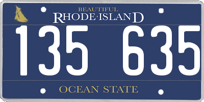 RI license plate 135635