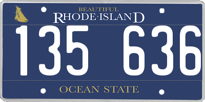 RI license plate 135636