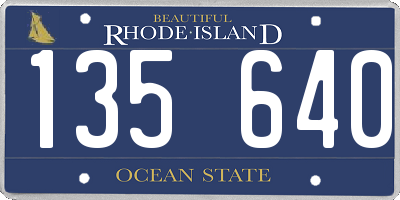 RI license plate 135640