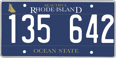 RI license plate 135642