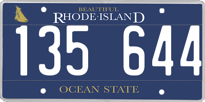 RI license plate 135644