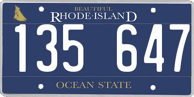RI license plate 135647