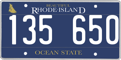 RI license plate 135650