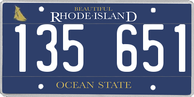 RI license plate 135651