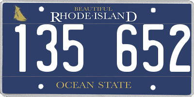 RI license plate 135652