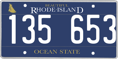 RI license plate 135653