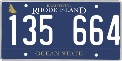 RI license plate 135664
