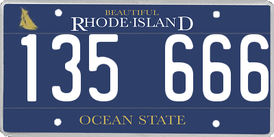 RI license plate 135666