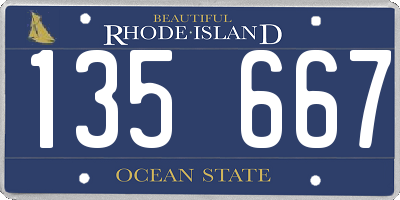 RI license plate 135667