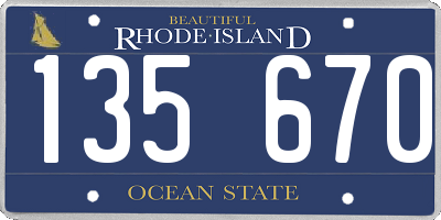 RI license plate 135670