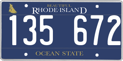 RI license plate 135672