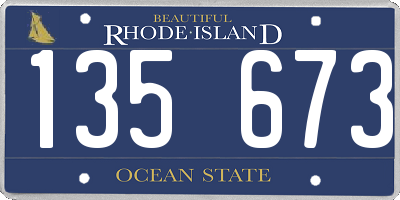 RI license plate 135673