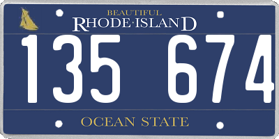 RI license plate 135674