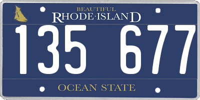 RI license plate 135677