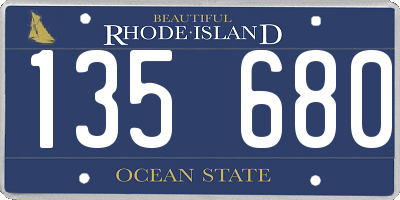 RI license plate 135680