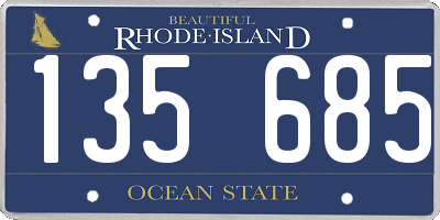 RI license plate 135685