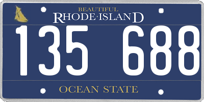 RI license plate 135688