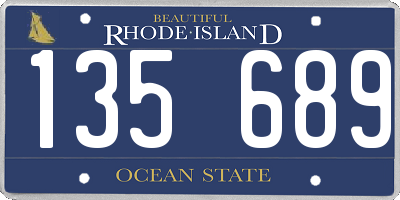 RI license plate 135689