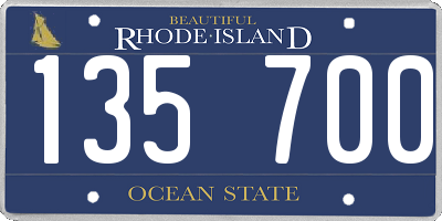 RI license plate 135700