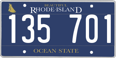 RI license plate 135701