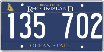 RI license plate 135702