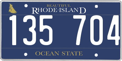 RI license plate 135704